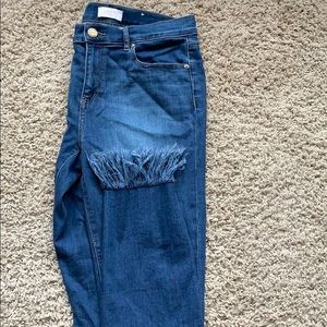 Trendy distressed jeans